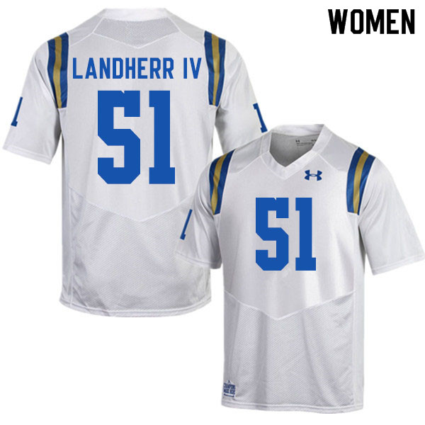 Women #51 Jack Landherr IV UCLA Bruins College Football Jerseys Sale-White - Click Image to Close